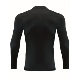 Men's Casual Pullover Shirts Long Sleeve Slim Fit Basic Solid Lightweight Turtleneck T-Shirt
