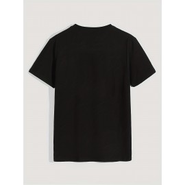 JESUS CALLING Creative Pattern Men's T-shirt For Summer Outdoor, Men's Trendy Crew Neck Tops