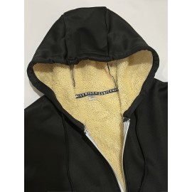 Lamb Velvet Autumn And Winter Sweater Men's Hooded New Trendy Handsome Solid Color Jacket Plus Velvet Thickened Clothes