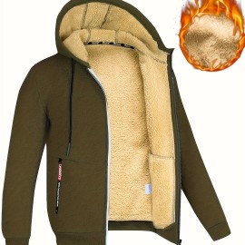Lamb Velvet Autumn And Winter Sweater Men's Hooded New Trendy Handsome Solid Color Jacket Plus Velvet Thickened Clothes